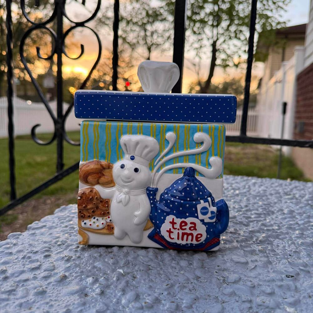 Pillsbury Doughboy Canister "Tea Time" Only - Danbury Mint 2000